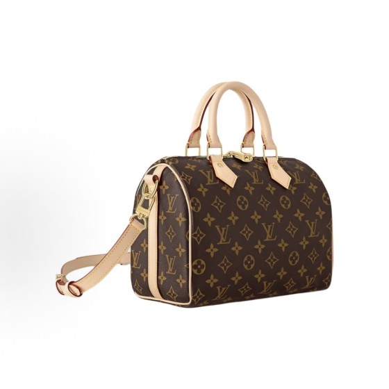 LOUIS VUITTON Speedy 25 Monogram Full-print Pillow bag single-shoulder handbag, brown