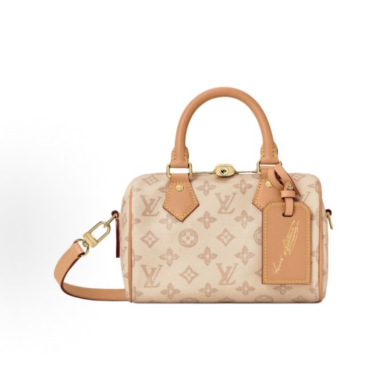 LOUIS VUITTON Speedy Bandouliere 20 Brand logo pendant single-shoulder crossbody handbag, brown