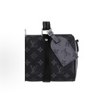LOUIS VUITTON keepall 25 Black Knight Monogram Adjustable Shoulder strap crossbody handbag in black and grey