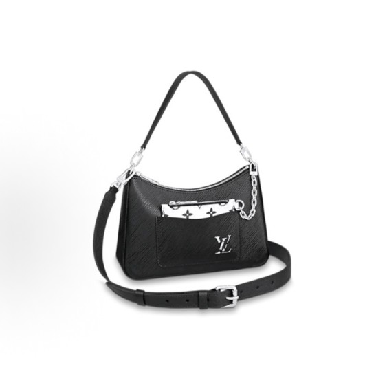 LOUIS VUITTON Marelle adjustable and detachable shoulder strap Epi underarm bag, handbag, shoulder bag, crossbody bag, black