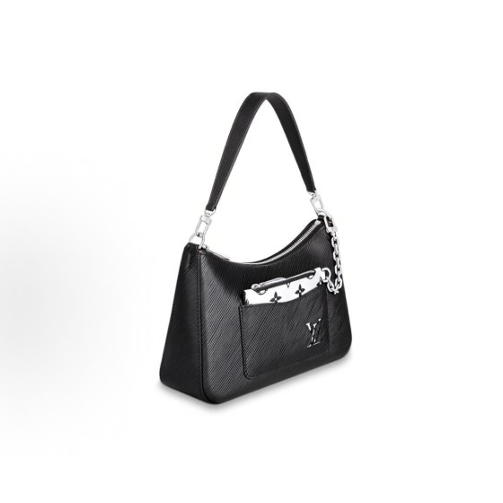 LOUIS VUITTON Marelle adjustable and detachable shoulder strap Epi underarm bag, handbag, shoulder bag, crossbody bag, black