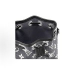 LOUIS VUITTON NOE logo printed drawstring bucket bag, hand and shoulder crossbody bag, super mini grey