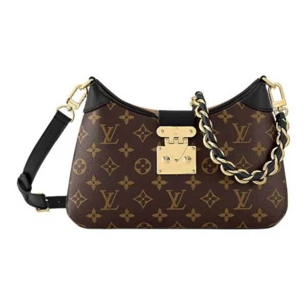 LOUIS VUITTON Twinny detachable and adjustable shoulder strap, embossed full print horn bag, hand-carry crossbody single-shoulder bag, brown