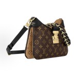 LOUIS VUITTON Twinny detachable and adjustable shoulder strap, embossed full print horn bag, hand-carry crossbody single-shoulder bag, brown