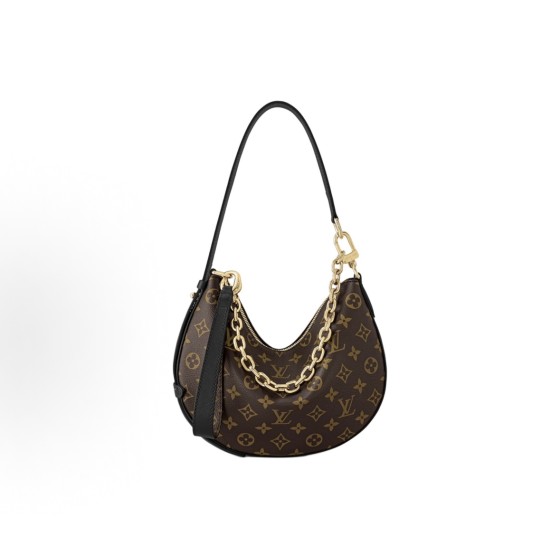 LOUIS VUITTON Cookie BB Fashion chain print underarm bag, shoulder bag, small size, black and brown