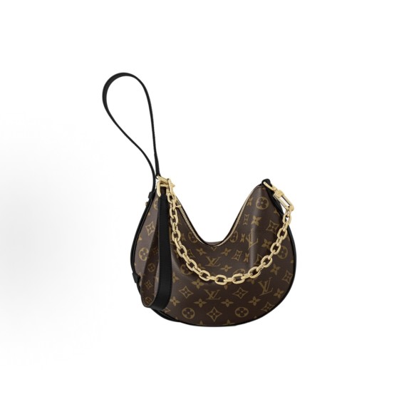 LOUIS VUITTON Cookie BB Fashion chain print underarm bag, shoulder bag, small size, black and brown