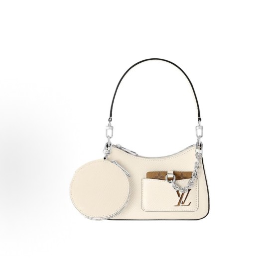 LOUIS VUITTON Cookie BB Fashion chain print underarm bag, shoulder bag, small size, black and brown