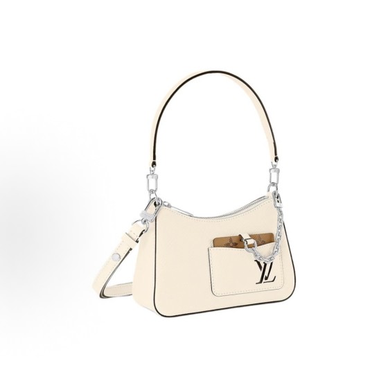 LOUIS VUITTON Cookie BB Fashion chain print underarm bag, shoulder bag, small size, black and brown