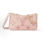 LOUIS VUITTON pouch Summer Limited Edition Monogram embossed metal chain single-shoulder handbag, conventional gradient cherry blossom pink