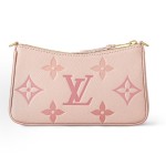 LOUIS VUITTON pouch Summer Limited Edition Monogram embossed metal chain single-shoulder handbag, conventional gradient cherry blossom pink