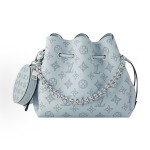 LOUIS VUITTON Bella detachable and adjustable shoulder strap drawstring openable and perforated Moonlight Goddess bucket bag, single-shoulder crossbody bag, regular blue