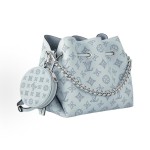 LOUIS VUITTON Bella detachable and adjustable shoulder strap drawstring openable and perforated Moonlight Goddess bucket bag, single-shoulder crossbody bag, regular blue