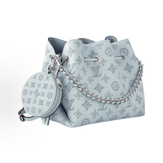 LOUIS VUITTON Bella detachable and adjustable shoulder strap drawstring openable and perforated Moonlight Goddess bucket bag, single-shoulder crossbody bag, regular blue