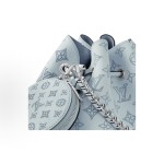LOUIS VUITTON Bella detachable and adjustable shoulder strap drawstring openable and perforated Moonlight Goddess bucket bag, single-shoulder crossbody bag, regular blue