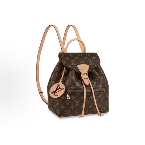 LOUIS VUITTON Montsouris letter Logo monogram printed backpack, small brown