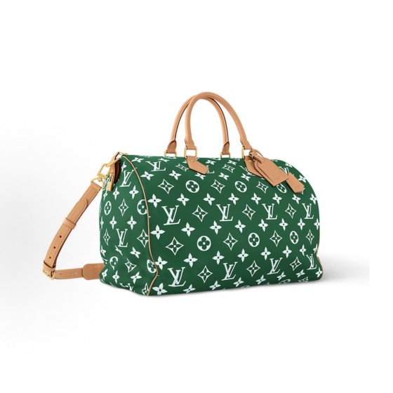 LOUIS VUITTON Speedy 50 Pillow-shaped bag, one-shoulder crossbody handbag, regular green