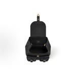 LOUIS VUITTON Backup letter-embossed magnetic clasp backpack in black