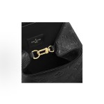 LOUIS VUITTON Backup letter-embossed magnetic clasp backpack in black