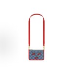 LOUIS VUITTON x Takashi Murakami NEVERFULL INSIDE OUT BB Cherry Series Monogram denim single-shoulder crossbody handbag, small, blue and red
