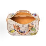 LOUIS VUITTON SPEEDY SOFT 30 Metal Detachable Shoulder Strap coated canvas single-shoulder crossbody handbag beige