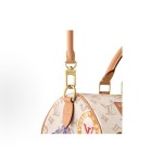 LOUIS VUITTON SPEEDY SOFT 30 Metal Detachable Shoulder Strap coated canvas single-shoulder crossbody handbag beige