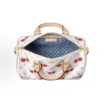 LOUIS VUITTON x Takashi Murakami SPEEDY SOFT BANDOULIERE 30 Cherry Series Monogram Cherry single-shoulder crossbody handbag in white