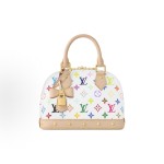 LOUIS VUITTON x Takashi Murakami Alma BB White Tricolor brand Monogram Monogram shell Bag crossbody handbag, small white