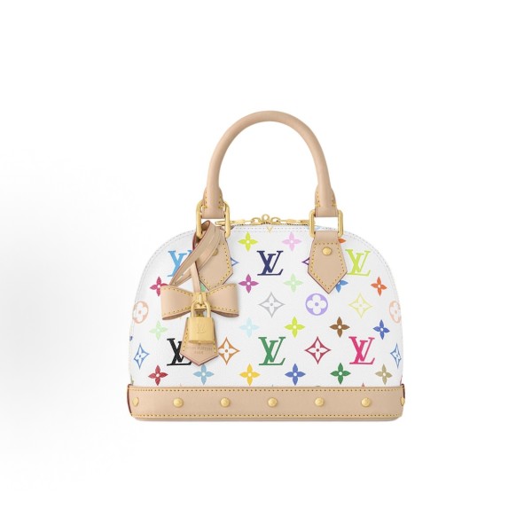 LOUIS VUITTON x Takashi Murakami Alma BB White Tricolor brand Monogram Monogram shell Bag crossbody handbag, small white