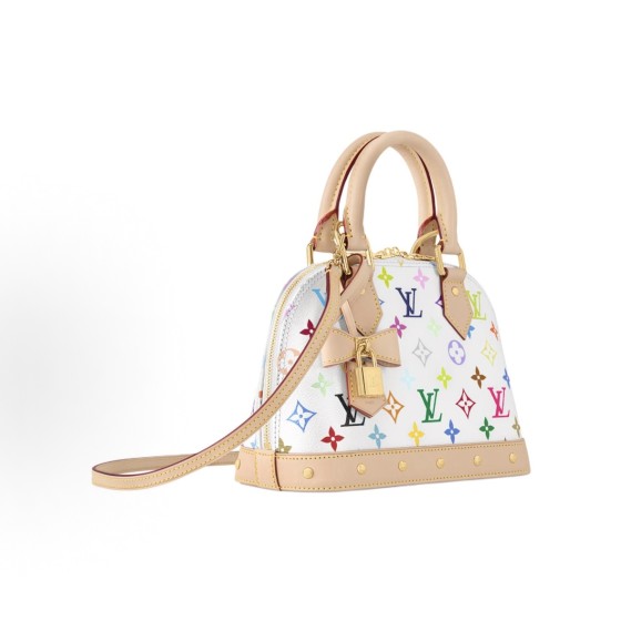 LOUIS VUITTON x Takashi Murakami Alma BB White Tricolor brand Monogram Monogram shell Bag crossbody handbag, small white