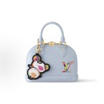 LOUIS VUITTON x Takashi Murakami Alma BB Detachable adjustable shoulder strap zipper closed single-shoulder crossbody handbag, small size, light blue