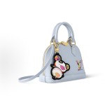 LOUIS VUITTON x Takashi Murakami Alma BB Detachable adjustable shoulder strap zipper closed single-shoulder crossbody handbag, small size, light blue