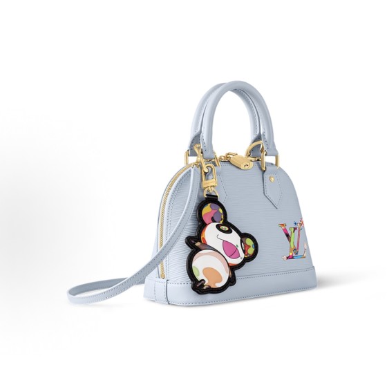LOUIS VUITTON x Takashi Murakami Alma BB Detachable adjustable shoulder strap zipper closed single-shoulder crossbody handbag, small size, light blue