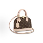 LOUIS VUITTON Alma BB Classic Monogram Full Print detachable shoulder strap shell bag, single-shoulder crossbody bag, handbag, small, brownish