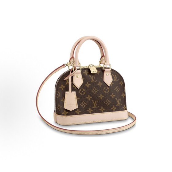 LOUIS VUITTON Alma BB Classic Monogram Full Print detachable shoulder strap shell bag, single-shoulder crossbody bag, handbag, small, brownish