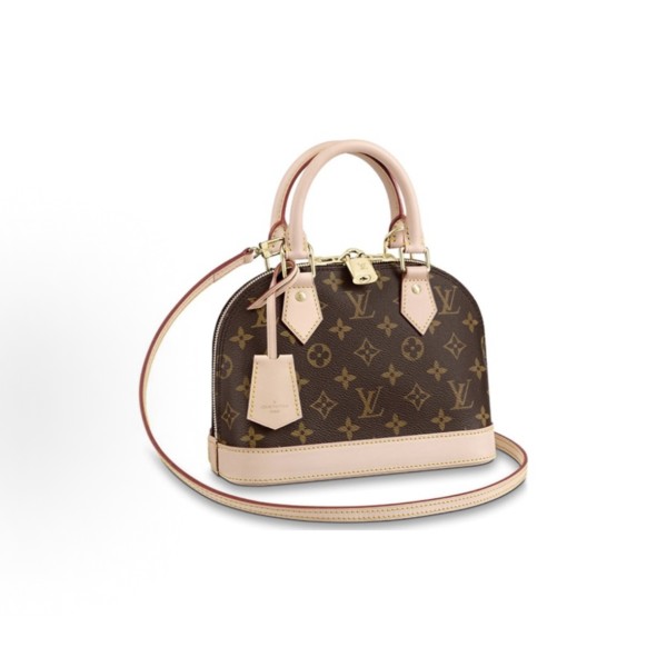 LOUIS VUITTON Alma BB Classic Monogram Full Print detachable shoulder strap shell bag, single-shoulder crossbody bag, handbag, small, brownish