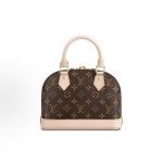 LOUIS VUITTON Alma BB Classic Monogram Full Print detachable shoulder strap shell bag, single-shoulder crossbody bag, handbag, small, brownish