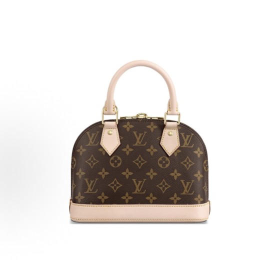 LOUIS VUITTON Alma BB Classic Monogram Full Print detachable shoulder strap shell bag, single-shoulder crossbody bag, handbag, small, brownish