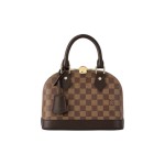 LOUIS VUITTON Alma BB Gold hardware double zipper opening Damier Ebene shell bag Canvas bag single-shoulder crossbody handbag brown