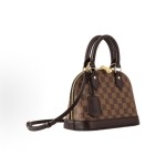 LOUIS VUITTON Alma BB Gold hardware double zipper opening Damier Ebene shell bag Canvas bag single-shoulder crossbody handbag brown