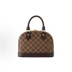LOUIS VUITTON Alma BB Gold hardware double zipper opening Damier Ebene shell bag Canvas bag single-shoulder crossbody handbag brown