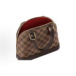 LOUIS VUITTON Alma BB Gold hardware double zipper opening Damier Ebene shell bag Canvas bag single-shoulder crossbody handbag brown