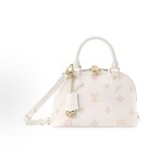 LOUIS VUITTON Alma BB two-tone design brand monogram full print single-shoulder crossbody handbag small cream with peach color
