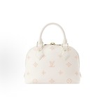 LOUIS VUITTON Alma BB two-tone design brand monogram full print single-shoulder crossbody handbag small cream with peach color