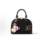 LOUIS VUITTON x Takashi Murakami Alma BB Detachable adjustable shoulder strap zipper closure Epi single-shoulder crossbody handbag Small black Tricolor