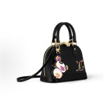 LOUIS VUITTON x Takashi Murakami Alma BB Detachable adjustable shoulder strap zipper closure Epi single-shoulder crossbody handbag Small black Tricolor
