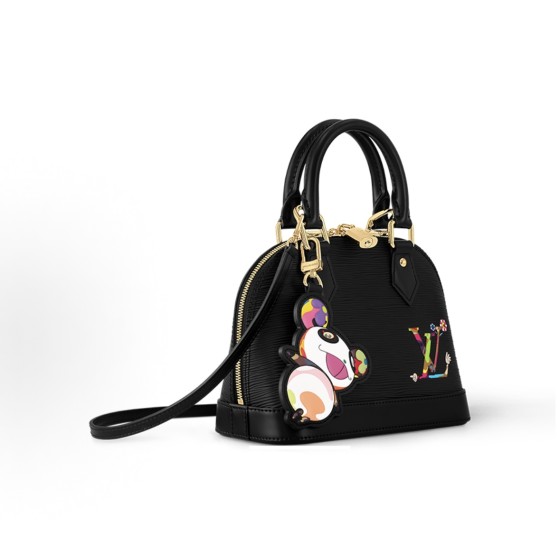 LOUIS VUITTON x Takashi Murakami Alma BB Detachable adjustable shoulder strap zipper closure Epi single-shoulder crossbody handbag Small black Tricolor