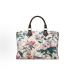 LOUIS VUITTON SPEEDY SOFT 30 Floral pattern Double zipper Closure Detachable shoulder strap Crossbody handbag in white and green