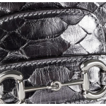 GUCCI Horsebit 1955 Aura Silver Adjustable Shoulder Strap Mini Women\'s Metallic Silver in grey