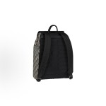 DIOR flip-top drawstring design Oblique printed grain-grain cowhide backpack for men, beige and black