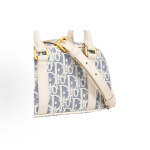 DIOR D-Vibe East-West brand Logo printed single-shoulder crossbody handbag, ultra-mini for women, blue with light biscuit color